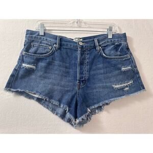 We the Free People Good Vibrations Shorts 30 Button fly Jean Cut off